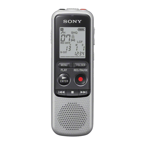 Sony ICD-BX140 Help Manual