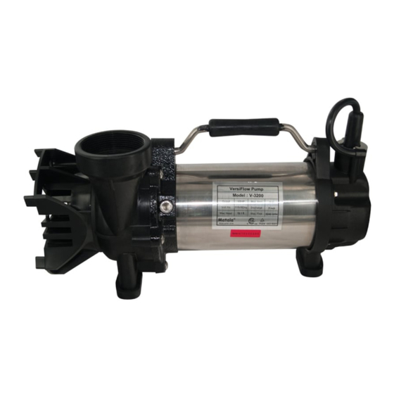 MATALA VersiFlow Series Instruction And Maintenance Manual