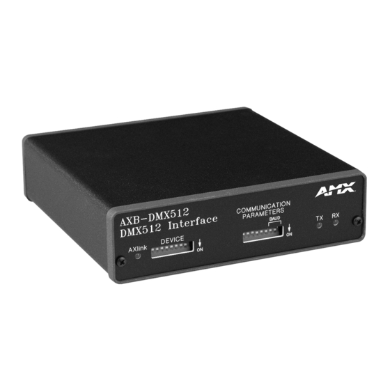 AMX AXB-DMX512 DMX512 INTERFACE Instruction Manual