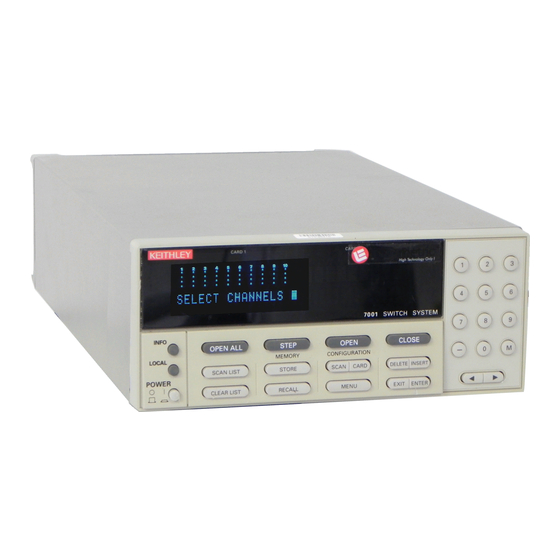 Keithley 7001 Quick Reference Manual
