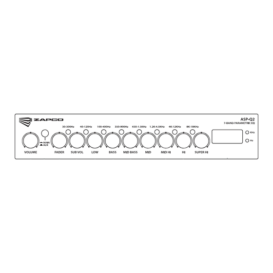 zapco ASP-Q2 Quick Manual