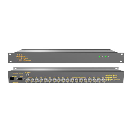 Matrix Switch Corporation MSC-HD121S Product Manual