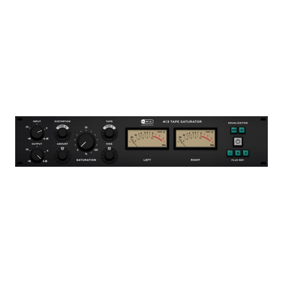 MIA Laboratories 413 TAPE SATURATOR User Manual