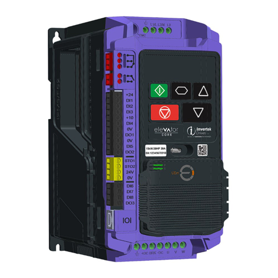 Sumitomo Invertek Drives Elevator Core Installation & Operating Instructions Manual