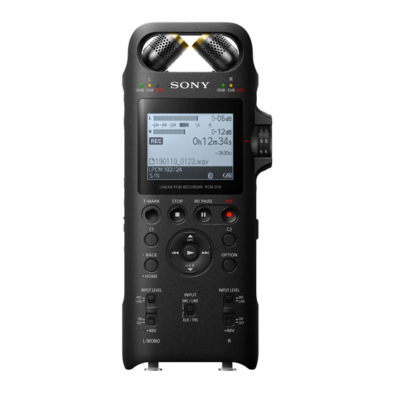 Sony PCM-D10 Help Manual