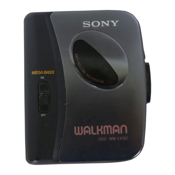 Sony Walkman WM-EX152 Operating Instructions
