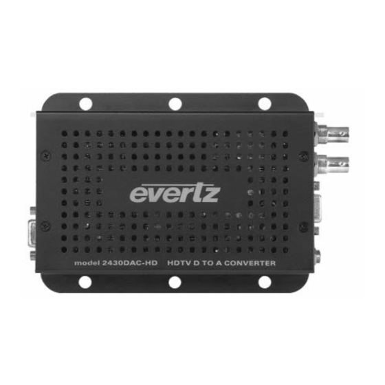 evertz 2430DAC-HD Manuals