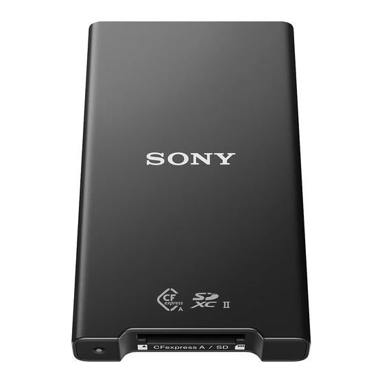Sony MRW-G2 Basic Operation