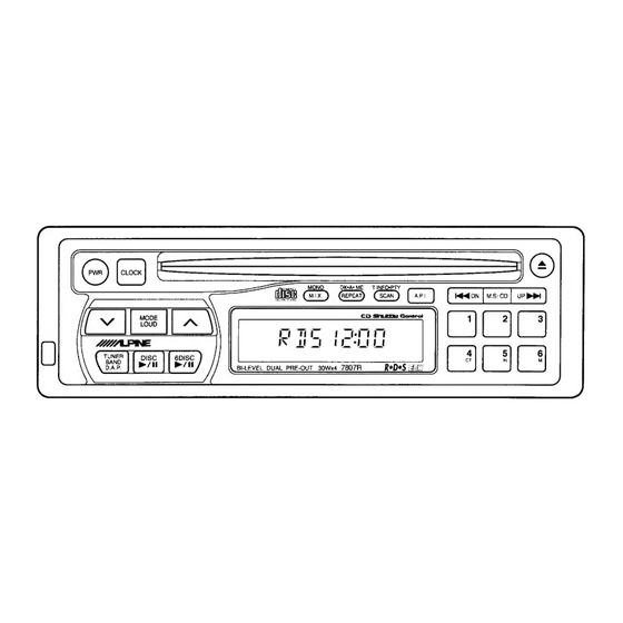 Alpine 7807R Service Manual