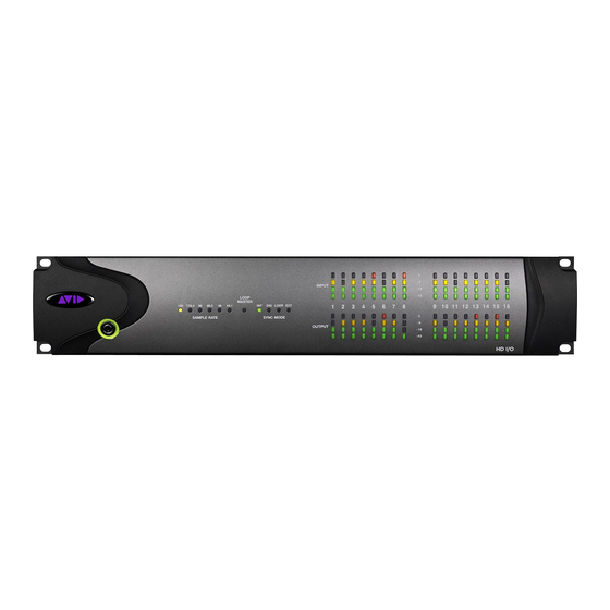 Avid Technology HD I/O Manual