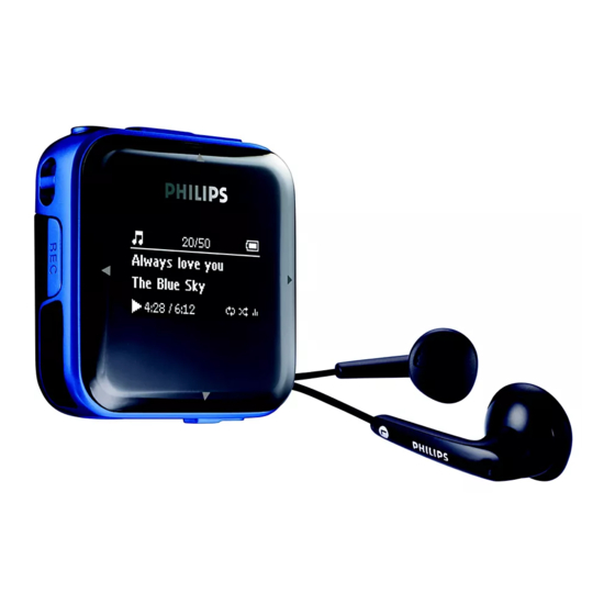 Philips GoGear SA2846/97 Specifications