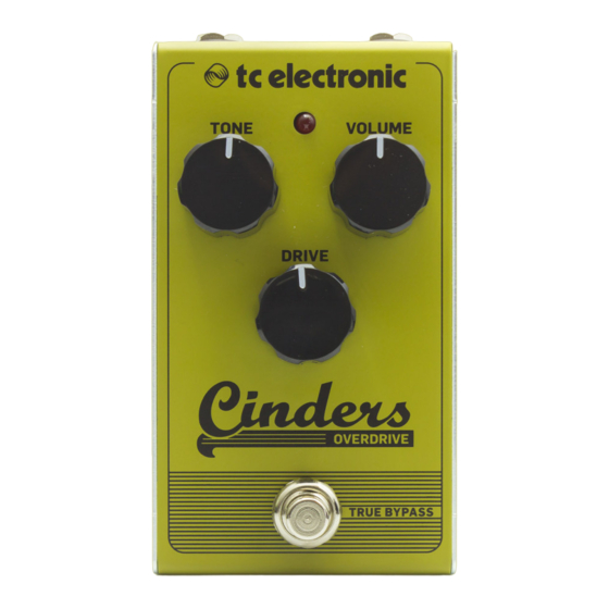 TC Electronic CINDERS OVERDRIVE Quick Start Manual