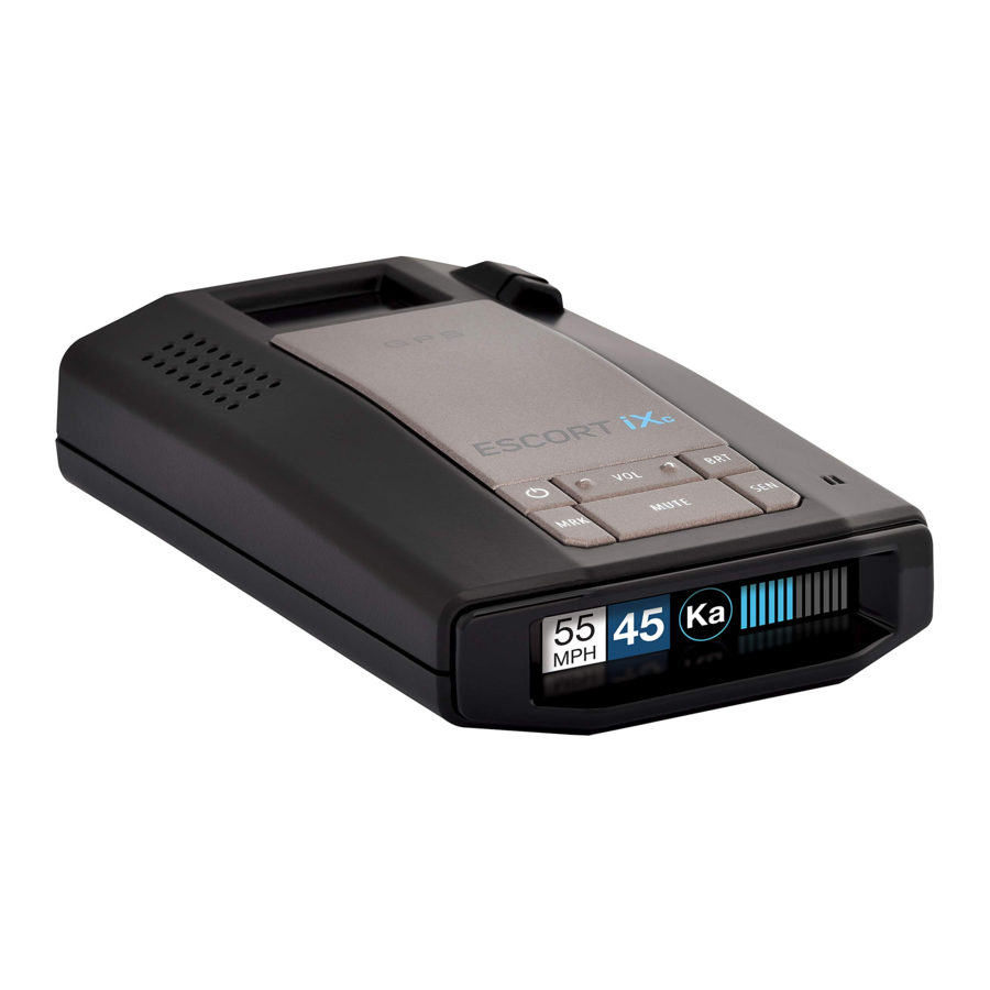 ESCORT iXc - Radar Detector Manual