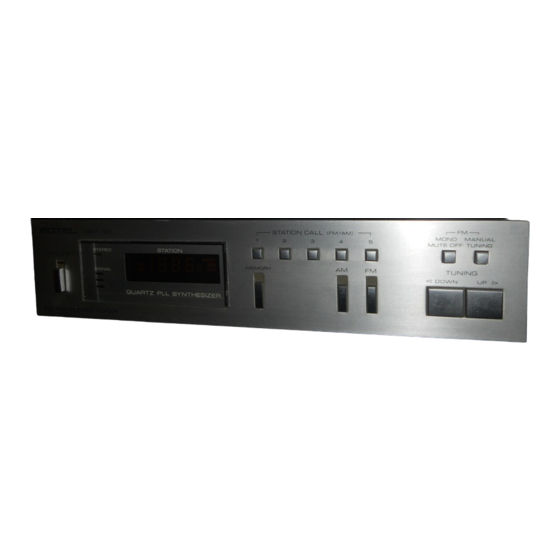 Rotel rmt-90 Owner's Manual