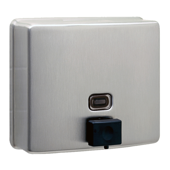 Bobrick Contura Series Instruction For Installation And Maintenance