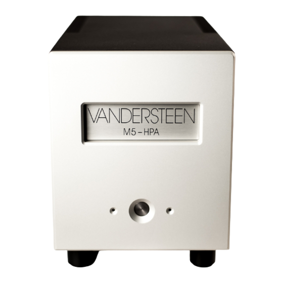 VANDERSTEEN M5-HPA Preliminary Owners Manual
