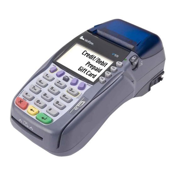 VeriFone VX570 Quick Reference Card