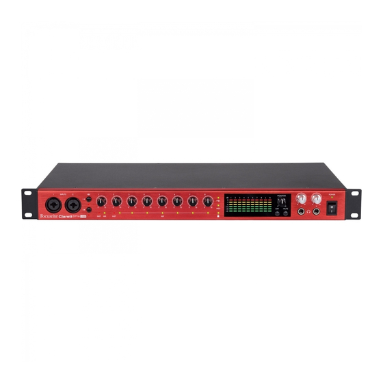 FOCUSRITE CLARETT 8 PRE USER MANUAL Pdf Download | ManualsLib