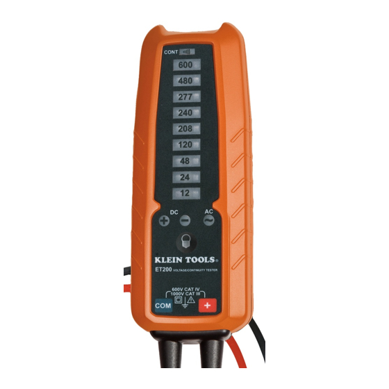 KLEIN TOOLS ET200 INSTRUCTION MANUAL Pdf Download ManualsLib