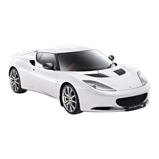 Lotus Evora 2011 Owner's Handbook Manual