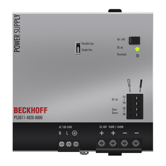 Beckhoff PS3011-4820-0000 Installation Manual
