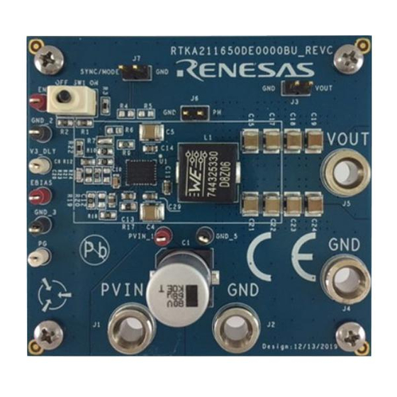 Renesas RTKA211650DE0000BU Manuals