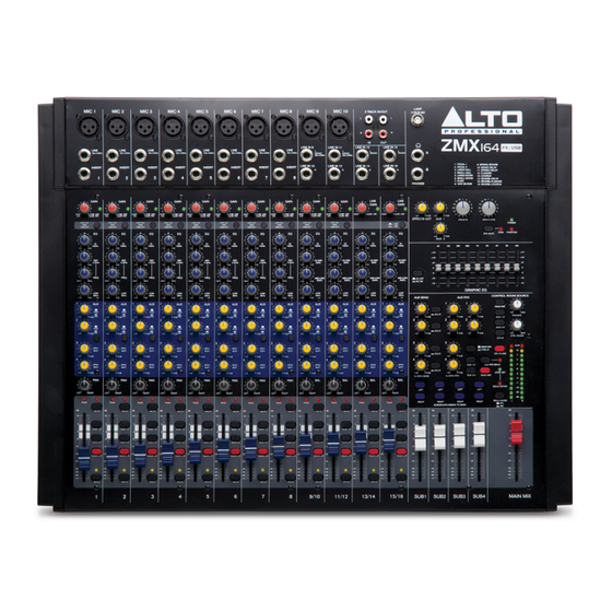 Alto Professional ZMX164FXUSB Quick Start Manual