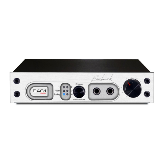 Benchmark DAC1 PRE Instruction Manual