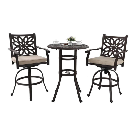 PHI VILLA 3 PIECE SWIVEL HIGH BISTRO SET - CHAIR Assembly Instructions