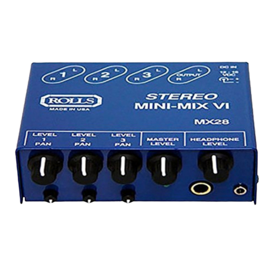 Rolls MiniMix VI MX28 Owner's Manual