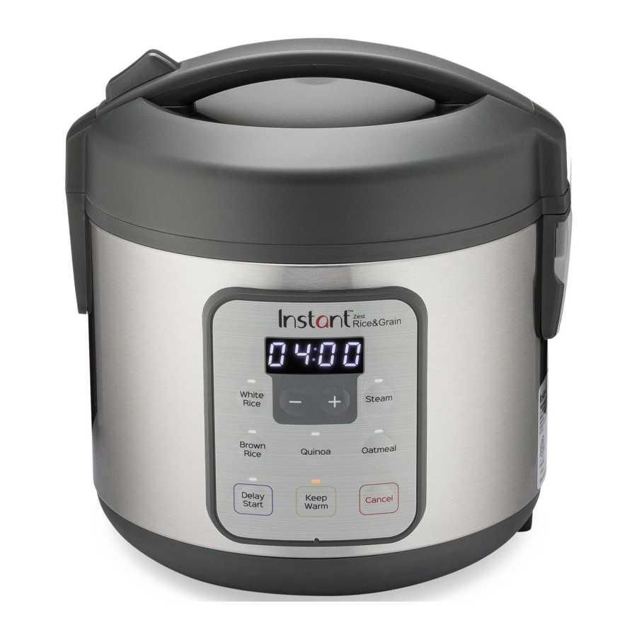 Instant Pot ZEST - Rice & Grain Cooker 8 and 20 Cup Manual | ManualsLib