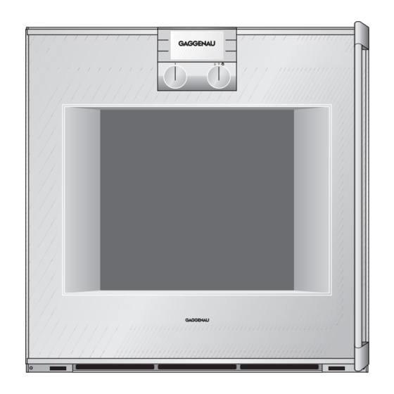 Gaggenau BO 270 Instruction Manual