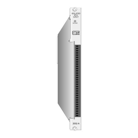 Control Technology CTI 2552-A Installation And Operation Manual