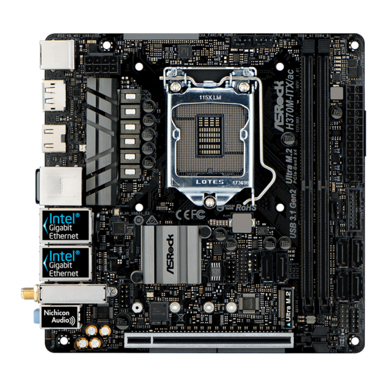 ASROCK H370M-ITX/ac Manual