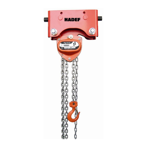 HADEF 21/12 Installation, Operating And Maintenance Instructions