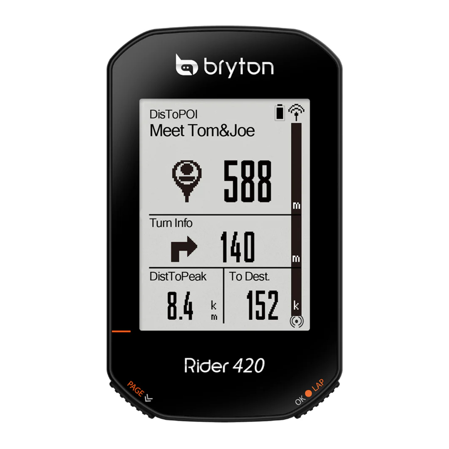 Bryton Rider 420 / 420E Manual