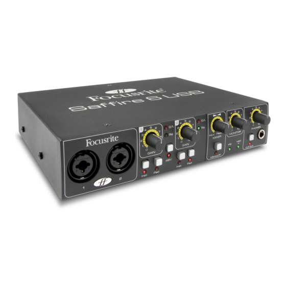 Focusrite Saffire 6 USB Manuals