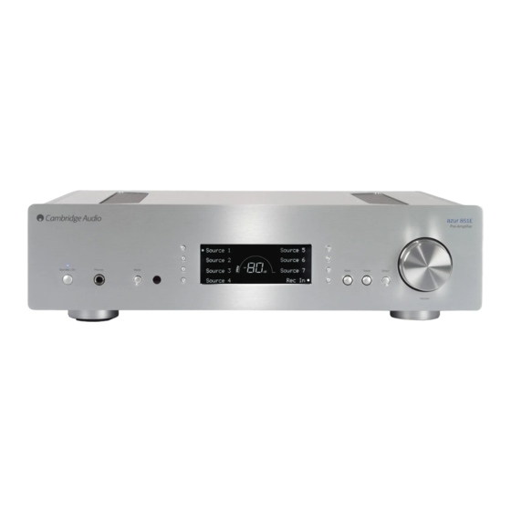 Cambridge Audio azur 851E Quick Start Manual