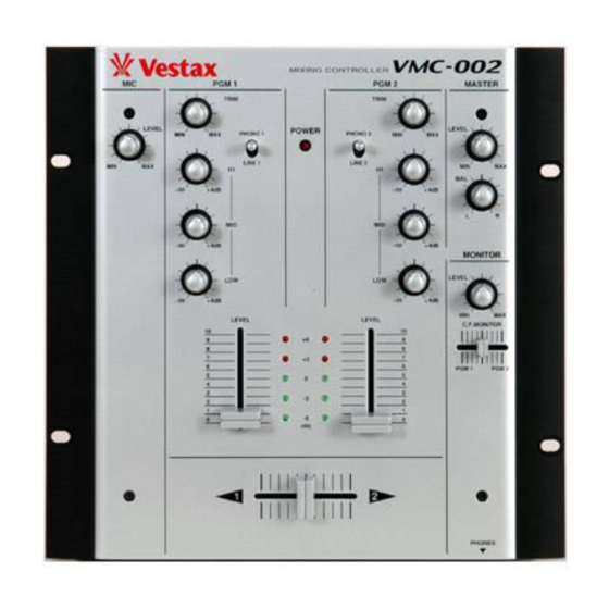 Vestax VMC-002 Owner's Manual