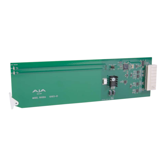 AJA RH10DA Installation And Operation Manual