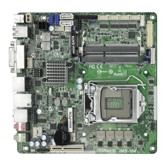 ASROCK IMB-184 Settings Manual