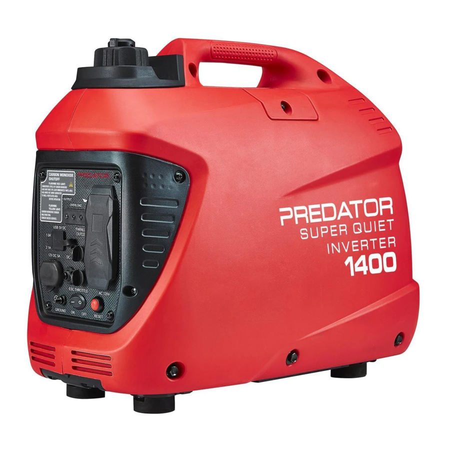 Predator 1400 Watt, 57063 - SUPER QUIET Inverter Generator Manual