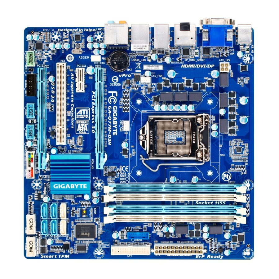 Gigabyte GA-Q77M-D2H User Manual