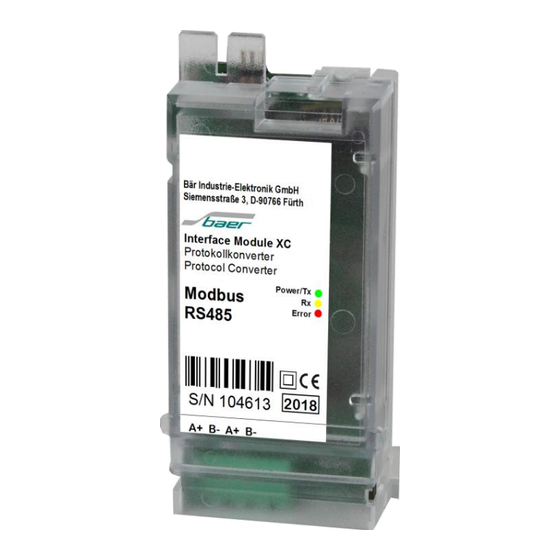 Baer Interface Module XC Modbus User Manual