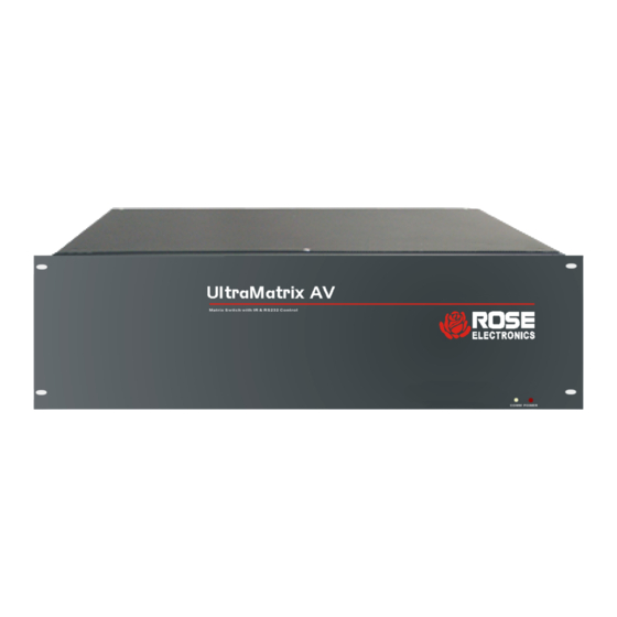 Rose electronics UltraMatrix A/V Quick Start Manual