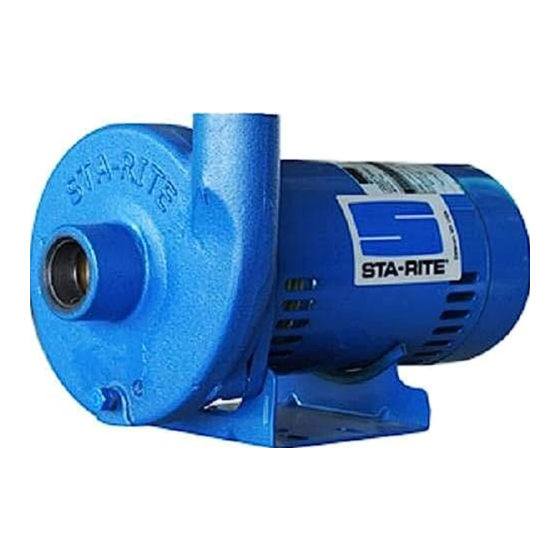 Pentair STA-RITE JHCX SAE Series Owner's Manual