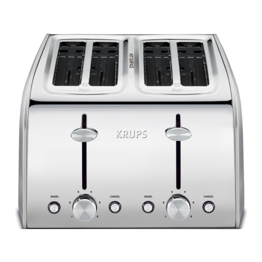KRUPS KH250, KH251 - Toaster 2-Slice & 4-Slice Manual