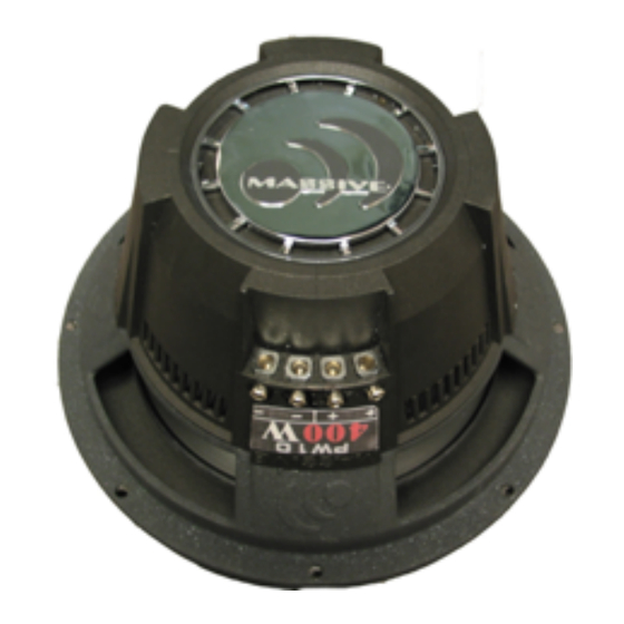 Massive Audio PW10 Stage 2 User Manual