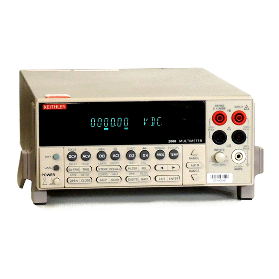 Keithley 2000 Quick Start Manual