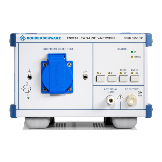Rohde & Schwarz ENV216 User Manual